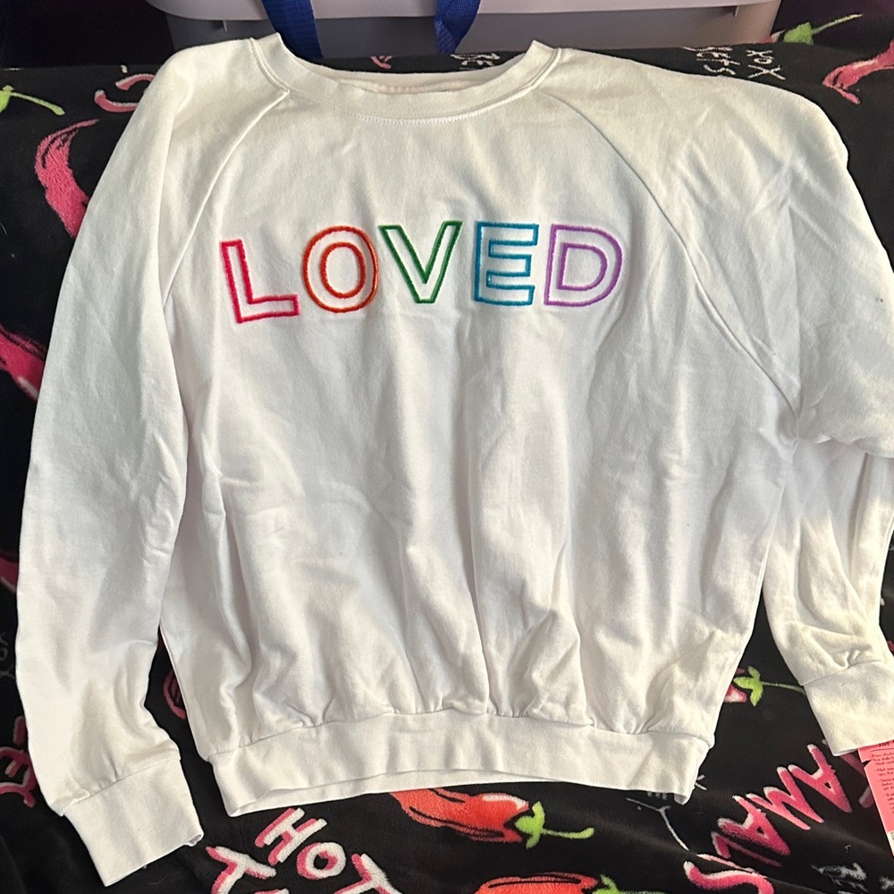 Betsey Johnson White Top with Colorful Embroidery
